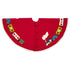 60" Handmade Christmas Tree Skirt in Felt - Toy Train on Red - ARCADIA HOME
